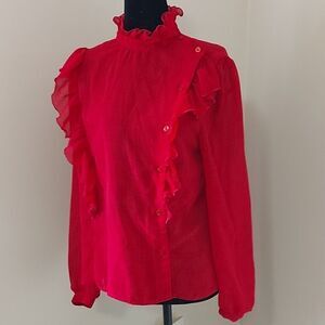 Vintage Assymetrical chiffon top sz s